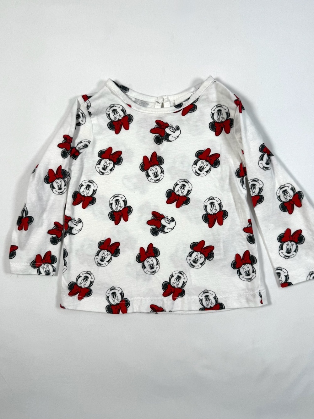 H&M X DISNEY Baby Girls' Minnie Mouse All-Over Character Print Shirt Size 9M